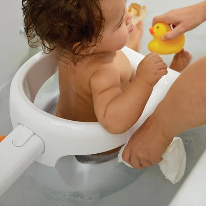 Ingenuity My Bath Seat for Sit-Up Baby Bathing, Sure & Secure Suction Cups, ASTM Safety Tested & Approved, Backrest for Assisted Sitting, Easy Setup & Storage, Gray by Ingenuity - Image 7