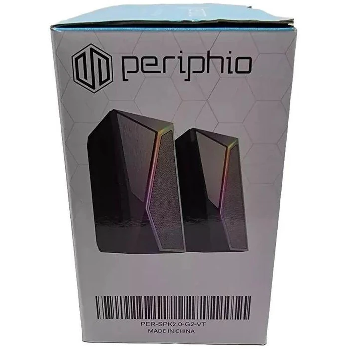 Periphio PER-SPK2.0-G2-VT 2.0CH Multimedia Speaker with RGB LED - Black by Periphio - Image 2