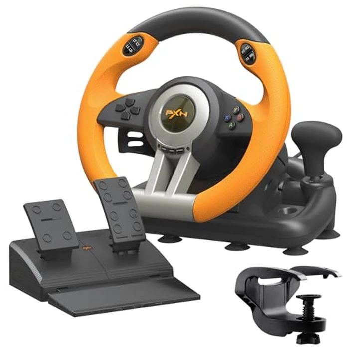PXN PC Racing Wheel, V3 PRO 180 Degree Universal USB Car Sim Game Steering Wheel with Pedals for PC, Xbox One, Xbox Series S/X, PS3, PS4, Switch by PXN - Used - Very Good condition - US$72.21