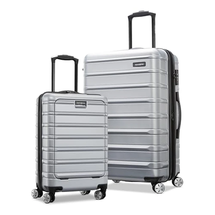 Samsonite Omni 2 Pro Hardside Expandable Luggage with Spinner Wheels, PRO 2PC SET (CO/M), Arctic Silver by Samsonite - Image 1