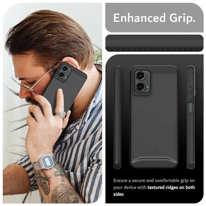 TUDIA Merge Motorola Moto G 5G 2024 Case - [Non-Slip, Military Grade] Dual Layer, Shockproof, Slim, Heavy Duty Protective Phone Case - Protector Phone Cover - Matte Black by TUDIA - Image 4