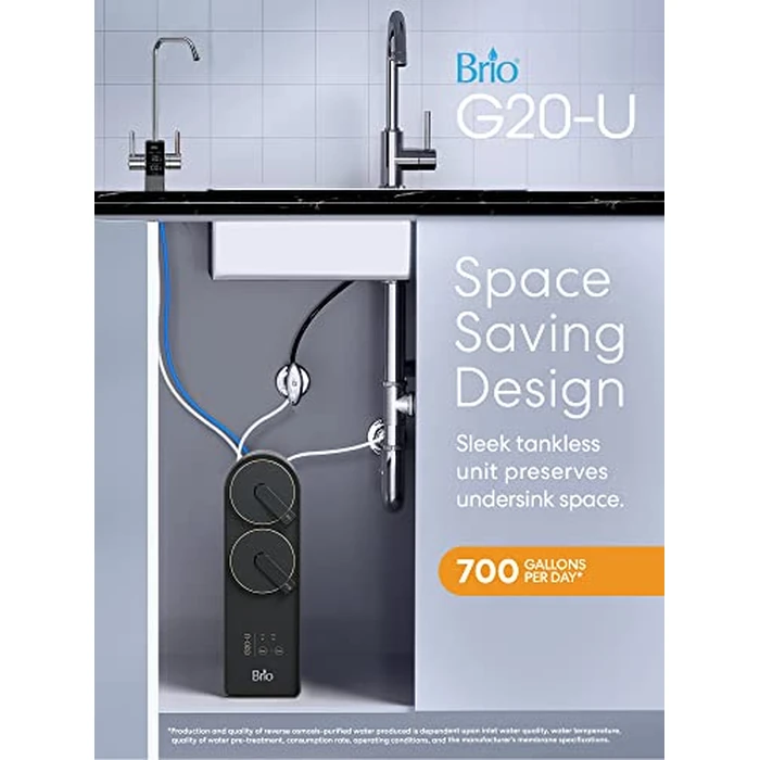Brio Reverse Osmosis Water Filtration System, 700 GPD, 2:1 Pure to Drain, Tank-Less, Under Sink Faucet Mount by Brio - Image 4