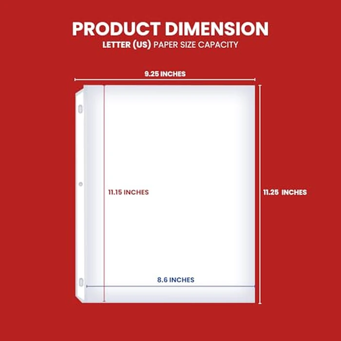 Office Werks 1000 Bulk Sheet Protectors, 8.5 X 11 Inch Clear Page for 3 Ring Binder, 35 Micron Plastic Sheet Sleeves, Durable Top Loading Paper Protector with Reinforced Holes Archival Safe by Office Werks - Image 4