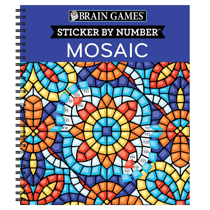 Brain Games - Sticker by Number: Mosaic (20 Complex Images to Sticker) by Brain Games - Used - Acceptable condition - CA$6.03
