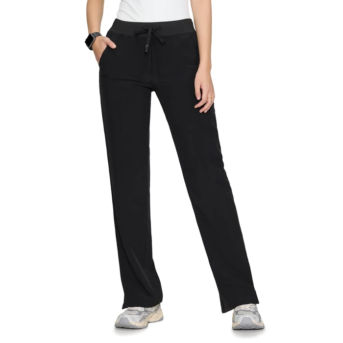 floralhue Women's Scrub Pants - Breathable & Soft Straight-Leg Pull-on Cargo Pant,Drawstring Bottoms with 3 Pockets,Black,M by floralhue - Image 1