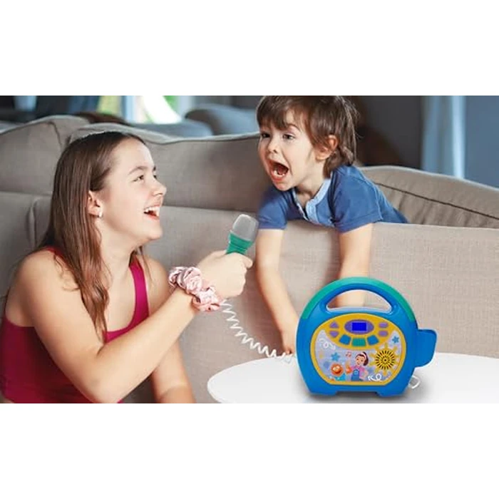 eKids Ms Rachel Kids Karaoke Machine, Portable Bluetooth Party Speaker with Microphone and Built-in Music, Designed for Fans of Ms Rachel Toys by eKids - Image 6