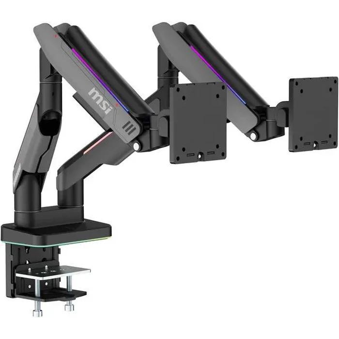MSI MPG MT201DR V2 - Premium RGB Dual Monitor Stand Arms, 17-35" Support, VESA Compatible, Adjustable Heavy Duty Gas Spring Mount, 44 lbs per Screen by MSI - Image 4