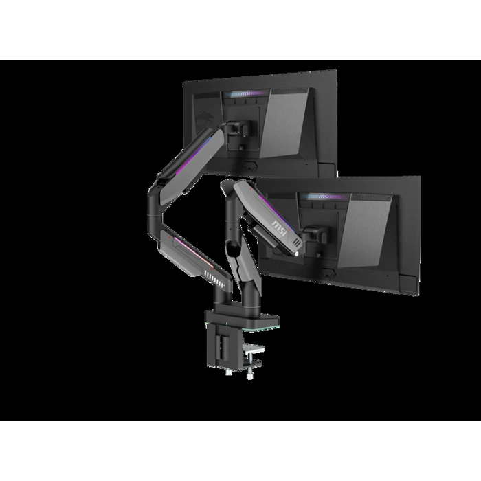 MSI MPG MT201DR V2 - Premium RGB Dual Monitor Stand Arms, 17-35" Support, VESA Compatible, Adjustable Heavy Duty Gas Spring Mount, 44 lbs per Screen by MSI - Open Boxproduct Type condition