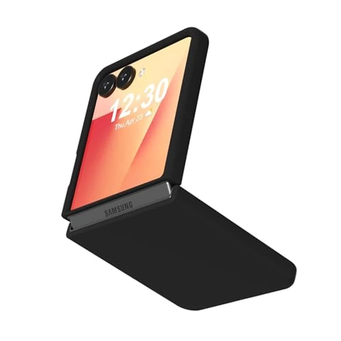 LoeoeL for Samsung Galaxy Z Flip 7 Phone Case Silicone, Minimalist Ultra Thin Slim Soft Rubber Solid Color Simple Cute Case for Women, Aesthetic Girly Plain Jelly Gel &Camera Cover Protection, Black by LoeoeL - Used - Acceptable condition - US$7.18