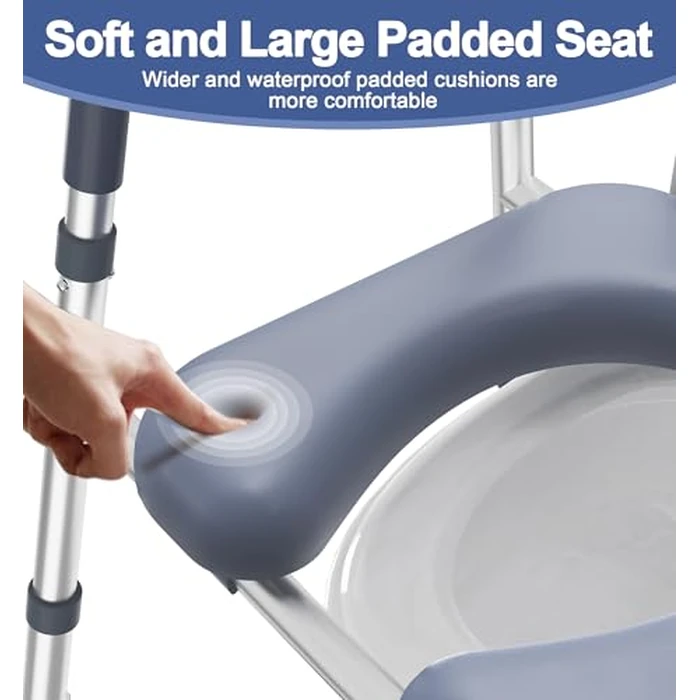 HOMLAND Toilet Seat Risers for Seniors, FSA/HSA Eligible Raised Toilet Seat with Handles & Padded Seat, Adjustable Height & Width, 400lb Elevated Toilet Seat for Elderly, Handicap, Fit Any Toilet by HOMLAND - Image 4