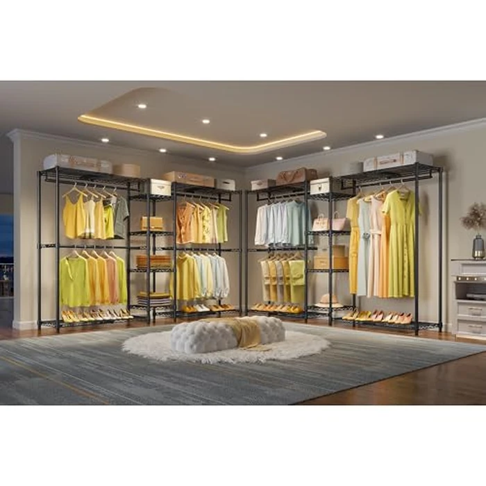 VIPEK X3 Expandable Heavy Duty Clothes Rack Adjustable from 5'2" to 8' with Adjustable Shelves and Hanger Rods, Large Freestanding Clothing Racks Reach-in & Walk-in Closet, Max Load 1210LBS, Black by VIPEK - Image 7