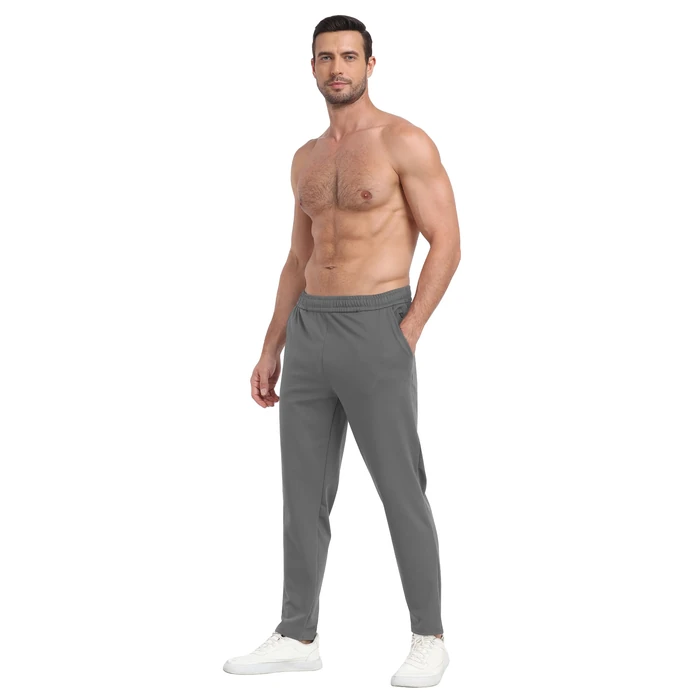 3 Pack Men's Workout Sweatpants with Pockets,Athletic Gym Tapered Joggers Pants for Men Running Pants-DGrayLGrayNavy-L by PARISDIARY - Image 5