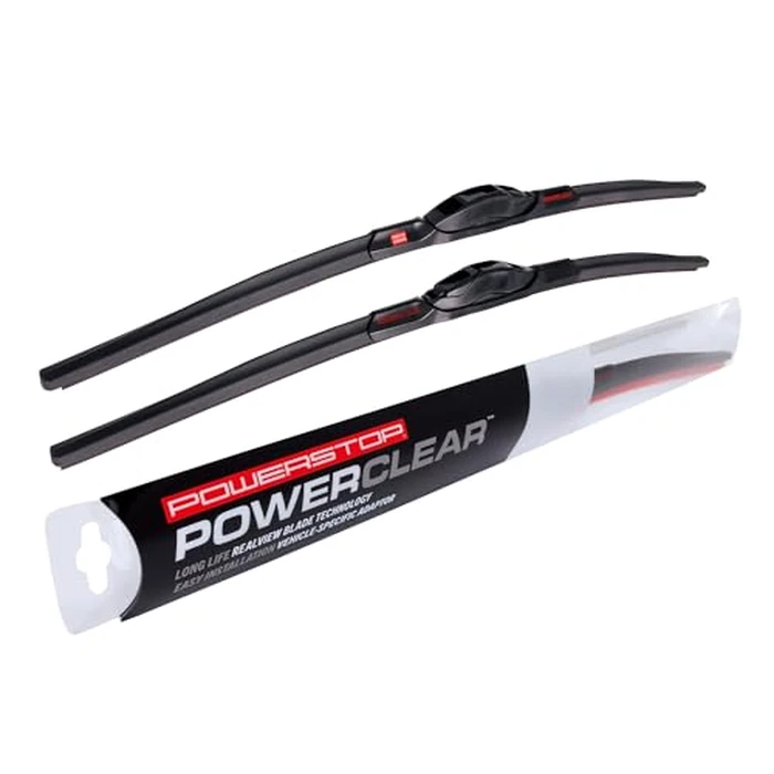 PowerClear by PowerStop PCK-2221-1 Front 22" + 21" Windshield Wiper Blade Set J-Hook Type For Jeep Grand Cherokee, Toyota Tacoma, Dodge Durango, Nissan Pathfinder, Honda Pilot [Model Specific] by Power Stop - Used - Like New condition