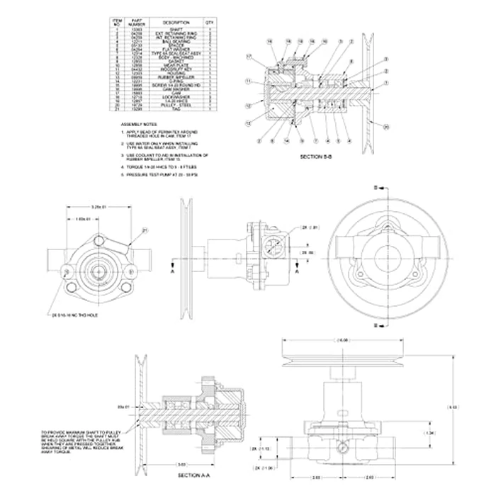 F.S.P Raw Sea Water Pump Replacement for Sherwood Pleasurecraft G20, G21, 302, 351 Jabsco 18830-0010 Ford 5.0, 5.8 - RA057007 by F.S.P - Image 3