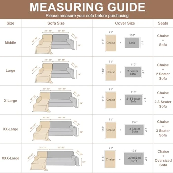 Royhom Sectional Couch Covers 2 Pieces, L Shaped Couch Cover Blanket, Boho Sofa Covers Washable, Sofa Slipcover with Tassel, Suitable for All Seasons (71"x102"+71"x118", Khaki) by Royhom - Image 7