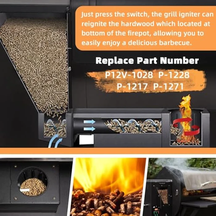 12V Ceramic Igniter Compatible with Green Mountain GMG 12V Jim Bowie Prime and Daniel Boone Prime, Ledge, Peak Pellet Grills, P-1228 Igniter Replacement Parts Replace: P-1217, P-1271, P12V-1028 by COMVIEE - Image 4