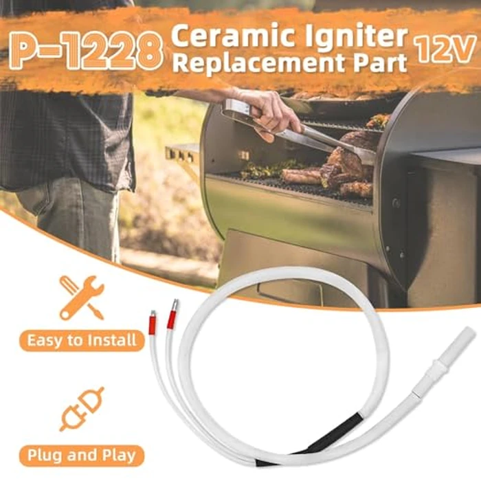 12V Ceramic Igniter Compatible with Green Mountain GMG 12V Jim Bowie Prime and Daniel Boone Prime, Ledge, Peak Pellet Grills, P-1228 Igniter Replacement Parts Replace: P-1217, P-1271, P12V-1028 by COMVIEE - Image 6