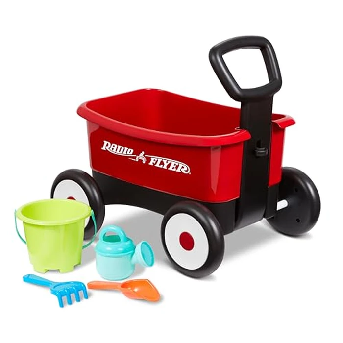 Radio Flyer My 1st Wagon with Garden Tools, Red Toy Walker Wagon by Radio Flyer - Used - Acceptable condition