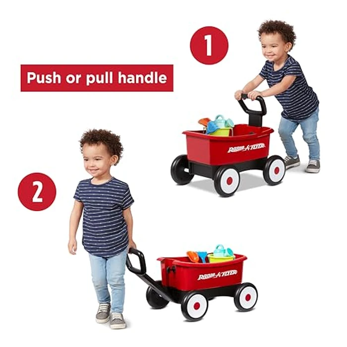 Radio Flyer My 1st Wagon with Garden Tools, Red Toy Walker Wagon by Radio Flyer - Image 3