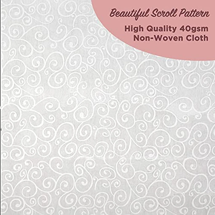 White Wedding Aisle Runner - Professional-Grade Nylon, Includes Tape Double-Sided Adhesive - Disposable Scroll Pattern Runner Great for Indoor or Outdoor Weddings, Prom, Parties by J&A Homes - Image 3