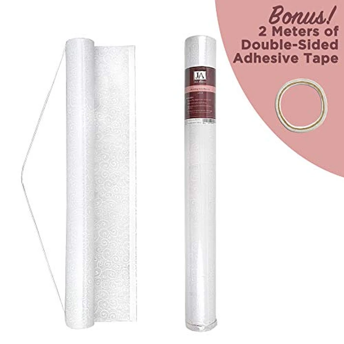 White Wedding Aisle Runner - Professional-Grade Nylon, Includes Tape Double-Sided Adhesive - Disposable Scroll Pattern Runner Great for Indoor or Outdoor Weddings, Prom, Parties by J&A Homes - Image 7