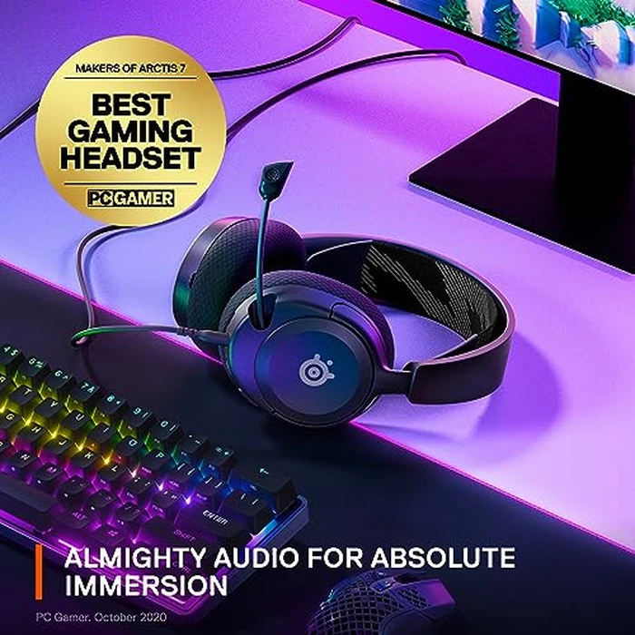 NEW SteelSeries Arctis Nova 1 Multi-System Gaming Headset - Hi-Fi Drivers - 360 degrees Spatial Audio - Comfort Design - Durable - Ultra Lightweight - Noise-Cancelling Mic - PC, PS5/PS4, Switch, Xbox - Black by SteelSeries - Image 3
