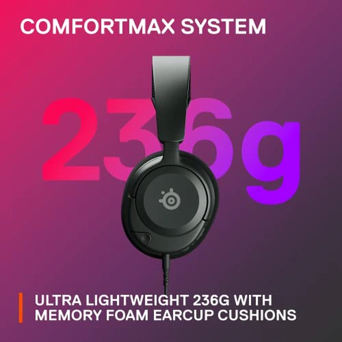NEW SteelSeries Arctis Nova 1 Multi-System Gaming Headset - Hi-Fi Drivers - 360 degrees Spatial Audio - Comfort Design - Durable - Ultra Lightweight - Noise-Cancelling Mic - PC, PS5/PS4, Switch, Xbox - Black by SteelSeries - Image 7