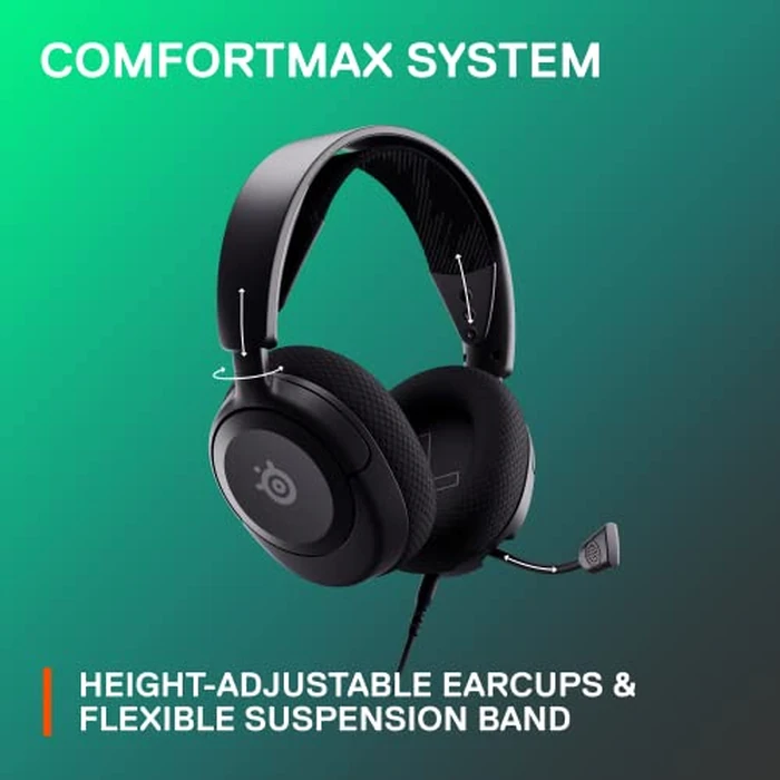 NEW SteelSeries Arctis Nova 1 Multi-System Gaming Headset - Hi-Fi Drivers - 360 degrees Spatial Audio - Comfort Design - Durable - Ultra Lightweight - Noise-Cancelling Mic - PC, PS5/PS4, Switch, Xbox - Black by SteelSeries - Image 8