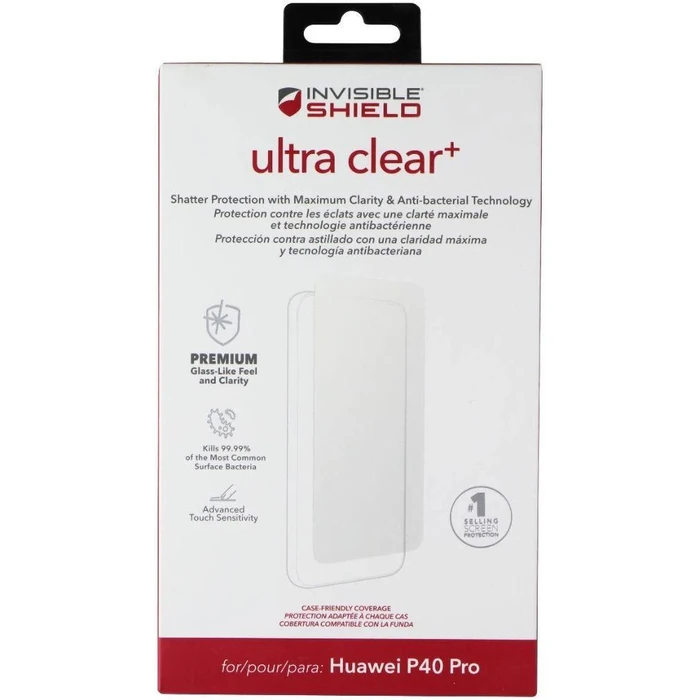 ZAGG InvisibleShield Ultra Clear+ Screen Protector for Huawei P40 Pro - Clear by ZAGG - Refurbished - Brand New condition - US$8.28