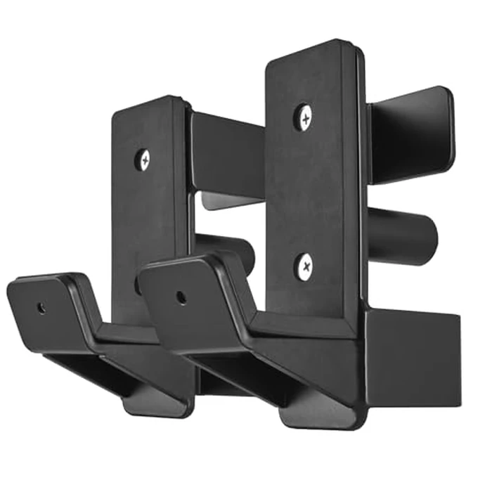 AINAFIX J Hooks for 2" x 2" Power Rack with 1" Hole, Rubber Pad J-Hook for Power Cage, Bottom Reinforced Steel J Cups for Squat Rack, Heavy Duty Barbell Holder, Black by AINAFIX - Used - Like New condition