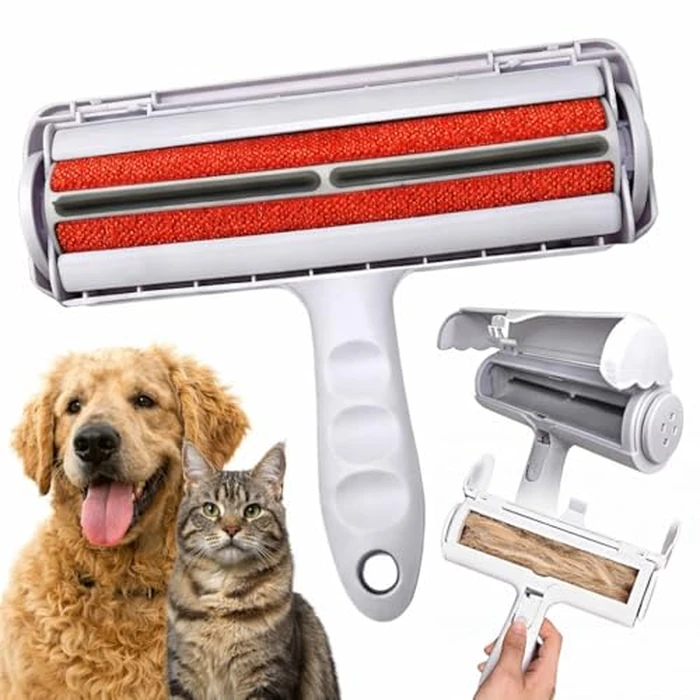 Reusable Pet Hair Remover Roller - Heavy Duty Manual Lint Roller for Dog & Cat Hair - Furniture, Couch, Carpet, Rugs & Car Seats - Durable ABS, Portable & Eco-Friendly by Generic - Image 1