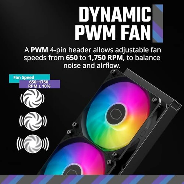 CoolerMaster MasterLiquid 240L Core 240mm Close-Loop AIO Liquid Cooler, ARGB Sync, Gen S Coldplate Pump, 120mm PWM, CryoFuze Thermal Paste AMD Ryzen AM5/AM4, Intel LGA1700/1200 (MLW-D24M-A18PZ-R1) by Cooler Master - Image 5
