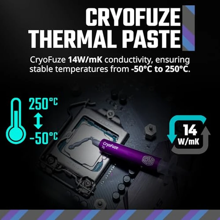 CoolerMaster MasterLiquid 240L Core 240mm Close-Loop AIO Liquid Cooler, ARGB Sync, Gen S Coldplate Pump, 120mm PWM, CryoFuze Thermal Paste AMD Ryzen AM5/AM4, Intel LGA1700/1200 (MLW-D24M-A18PZ-R1) by Cooler Master - Image 8