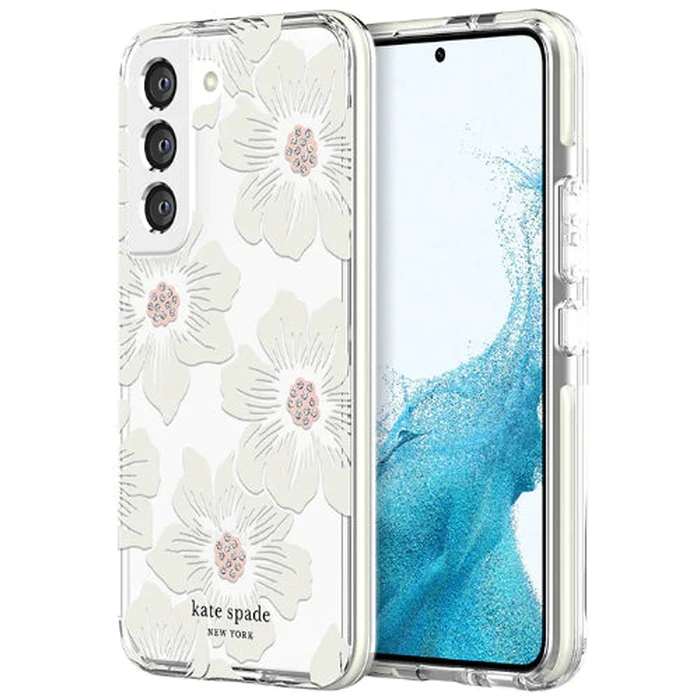 Incipio Kate Spade New York Defensive Hardshell Phone Case for Galaxy S22 - Hollyhock Floral Clear by Incipio - Refurbished - Brand New condition