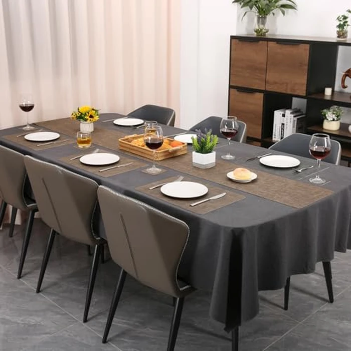 Chitomars Table Runners 55 Inches Long, Dual-Sided Faux Leather Farmhouse Table Runner Waterproof Heatproof Non-Slip for Living Room Party Home Decor Holiday Decorations(Gray Brown, 12 x 55 Inch) by Chitomars - Image 6