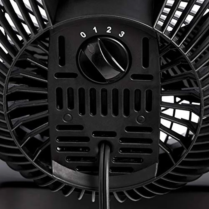 Amazon Basics Air Circulator Fan, Desk Fan for Bedroom, Home and Office, With 90-Degree Tilt Head, 3 Speed Settings, Lightweight (3 LBS), 35 Watts, Black, 11.1"W x 6.3"D x 10.9"H by Amazon Basics - Image 4