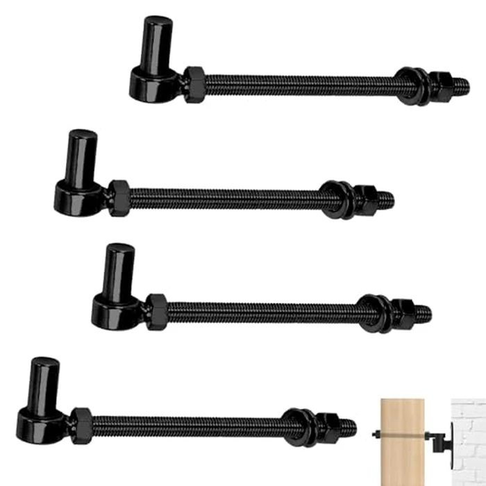 4 PCS J Bolt Gate Hinges, 304 Stainless Steel M12 6" Gate Hinge Bolt with 5/8'' Pin for Chain Link Fence/Farm/Wooden Fence/Driveway by Dtructiew - Used - Like New condition