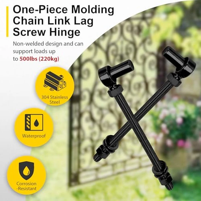 4 PCS J Bolt Gate Hinges, 304 Stainless Steel M12 6" Gate Hinge Bolt with 5/8'' Pin for Chain Link Fence/Farm/Wooden Fence/Driveway by Dtructiew - Image 4