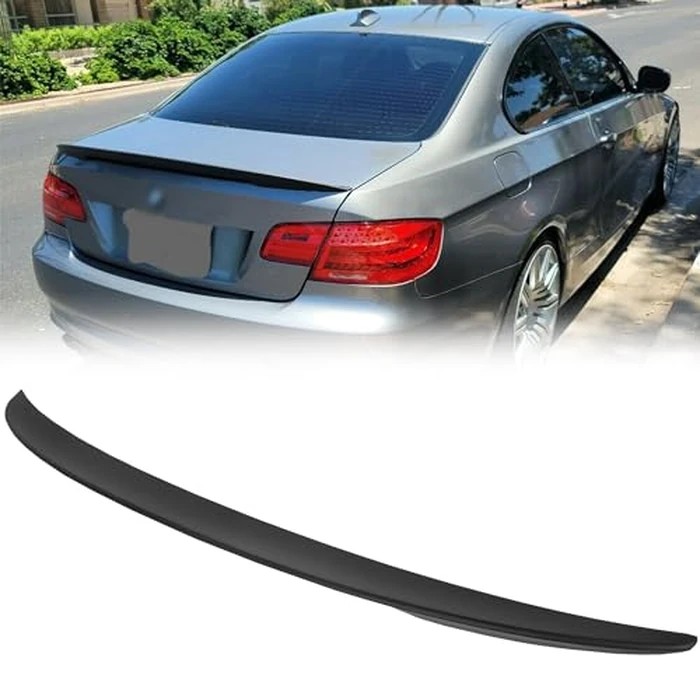 ECOTRIC Spoiler Wing Compatible with 2007-2013 BMW E92 Coupe 328i 335i M3 P Style Unpainted Black Rear Trunk Lid Spoiler Wing Winglet by ECOTRIC - Used - Like New condition - US$34.35