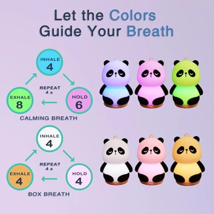 Panda Meditation Guided Visual Meditation ADHD Tool "'4 6 8" for Mindfulness | Slow Your Breathing & Calm Your Mind for Stress & Anxiety Relief | Perfect for Adults & Kids by POSSHE - Image 2
