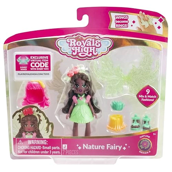 Royale High 3” Nature Fairy Fashion Doll - 1 Figure with 9 Fashion Accessories - Virtual Item Code Included - Series 2 - Ages 5+ by Royale High - Used - Acceptable condition - CA$9.16