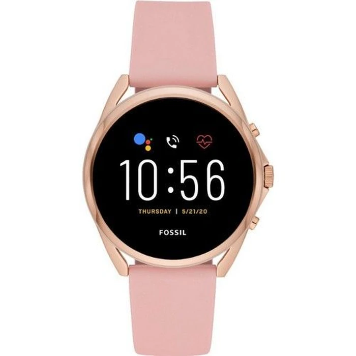 Fossil Gen 5 Smartwatch - 8GB - Blush Silicone/ Stainless Rose Gold Case by Fossil - Refurbished - Premium condition