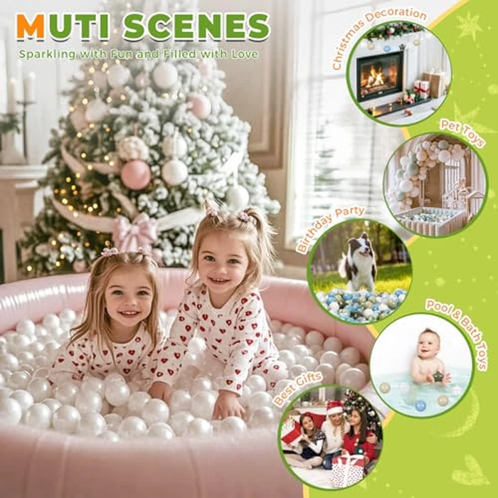 Ball Pit Balls for Toddlers 2.4 in, 100 Balls BPA Free Phthalate Free Non-Toxic Play Plastic Balls for Baby Kids Party Tent Party, Pink Pearl White by TRENDPLAY - Image 6