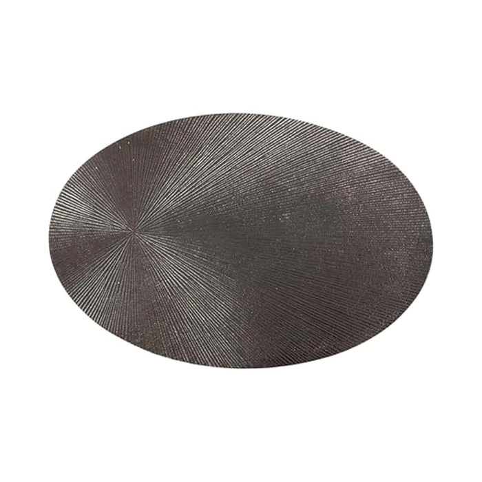 Kate and Laurel Engles Traditional Adjustable-Height Oval C-Table, 15 x 10 x 28, Gray Gunmetal, Vintage Round Indoor Metal C-Shaped End Table with Embossed Pattern for Use as Overbed Table by Kate and Laurel - Image 3