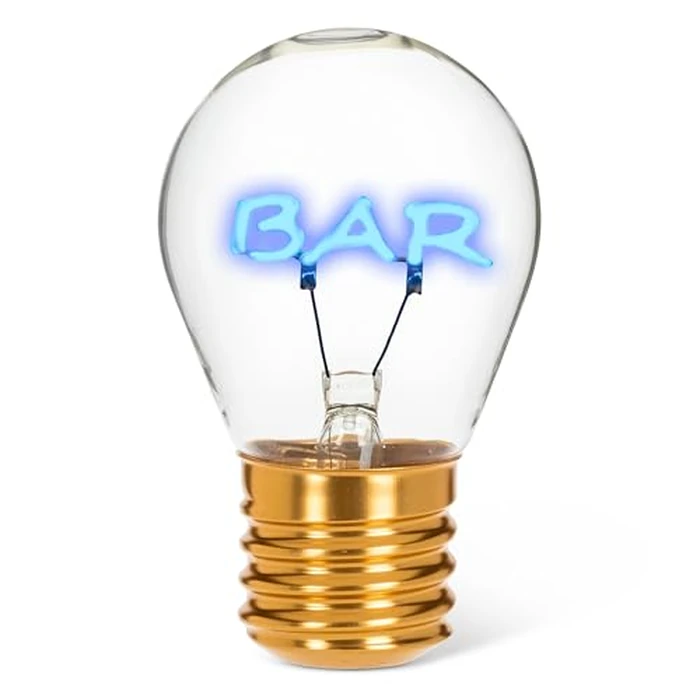 Abbott Collection BAR Decorative Filament Neon LED Lightbulb Lamp - Glass/Metal, Blue (4.5 inches H) by Abbott Collection - Image 1