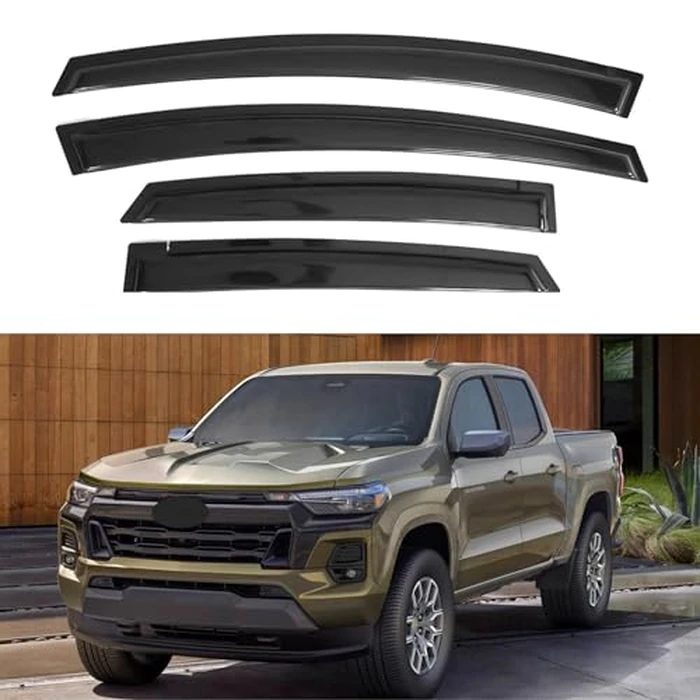 IG Window Visors Fit for 2023-2026 Chevrolet/Chevy Colorado Crew Cab, Out-Channel Rain Guards Vent Wind Deflectors 4PC, Truck Accessories for 2023-2026 GMC Canyon Crew Cab (Full-Size Cabs) by Immortal Group - Used - Very Good condition