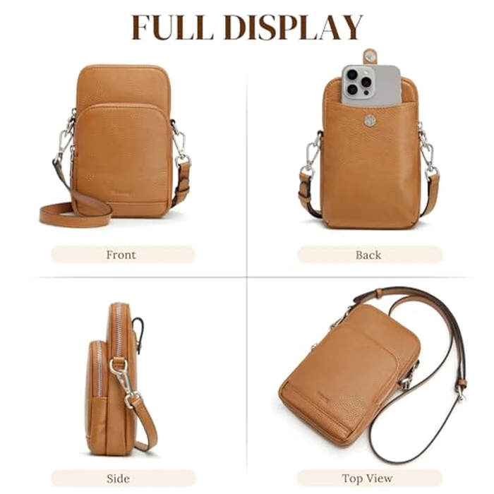 S-ZONE Small Crossbody Bags for Women Travel, Genuine Leather Wallet Phone Purse with RFID Blocking by S-ZONE - Image 7