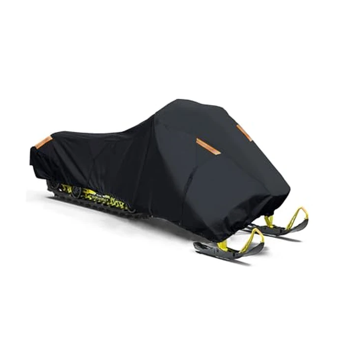 Snowmobile Cover Heavy Duty 420D Oxford Universal Trailerable Snowmobile Storage Cover, Compatible with P-olaris Ski-Doo A-rctic Cat Y-amaha L-ynx C-amso C-FMOTO (Black, 115" L x 51" W x 48" H) by GrondNictory - Used - Very Good condition