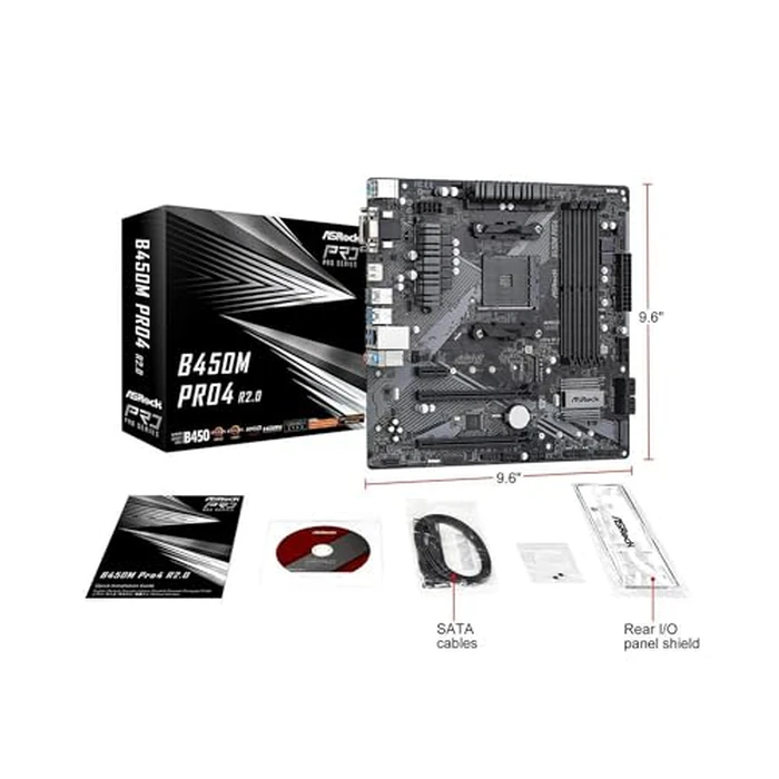 ASROCK B450M PRO4 R2.0 Socket AM4/ AMD B450/ DDR4/ SATA3&USB3.2/ M.2/ Micro ATX Motherboard by ASRock - Image 7