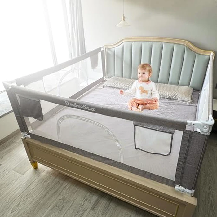 DealnaStar Bed Rail for Toddlers and Kids, 72" Adjustable Safety Bed Guard with 28 Height Gears,Universal Bedside Rail Fit Twin/Full/Queen/King/Cal King Mattresses. by DEALNASTAR - Image 6